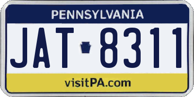PA license plate JAT8311