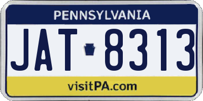PA license plate JAT8313