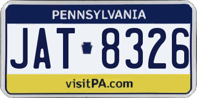 PA license plate JAT8326
