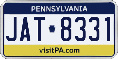 PA license plate JAT8331