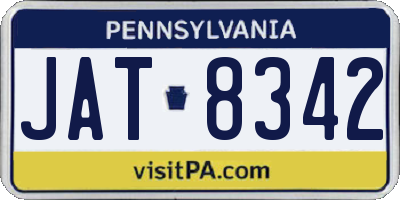 PA license plate JAT8342