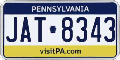 PA license plate JAT8343