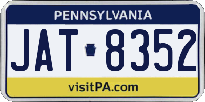 PA license plate JAT8352