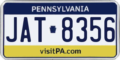 PA license plate JAT8356