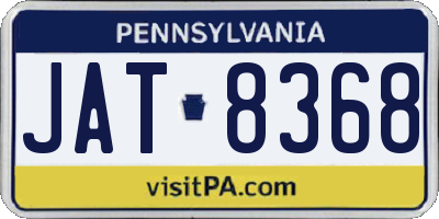 PA license plate JAT8368
