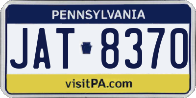 PA license plate JAT8370