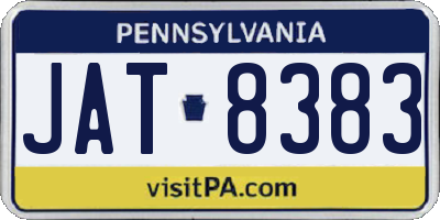 PA license plate JAT8383