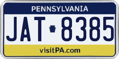 PA license plate JAT8385