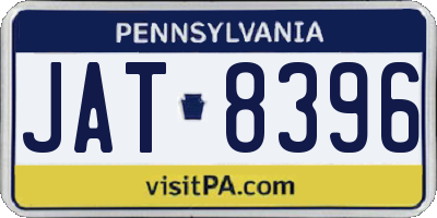 PA license plate JAT8396