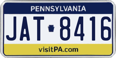 PA license plate JAT8416