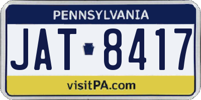 PA license plate JAT8417