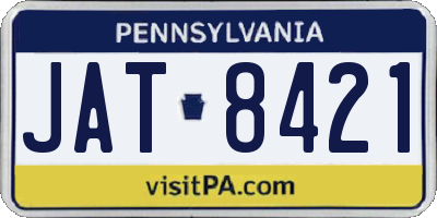 PA license plate JAT8421