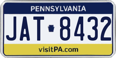 PA license plate JAT8432
