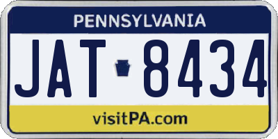 PA license plate JAT8434