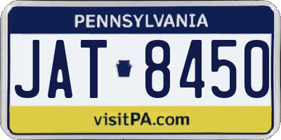 PA license plate JAT8450
