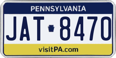 PA license plate JAT8470