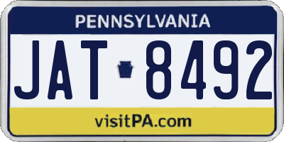 PA license plate JAT8492