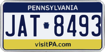 PA license plate JAT8493