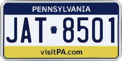 PA license plate JAT8501