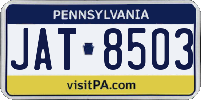 PA license plate JAT8503