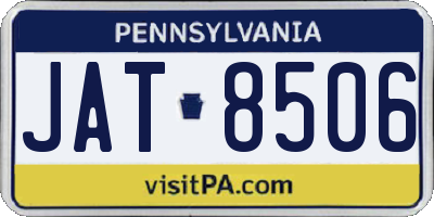 PA license plate JAT8506
