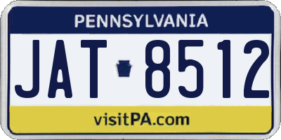 PA license plate JAT8512