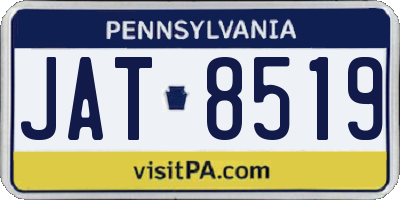 PA license plate JAT8519