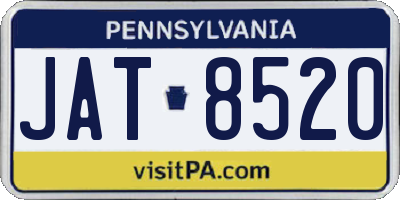 PA license plate JAT8520
