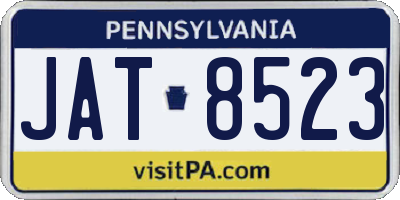 PA license plate JAT8523