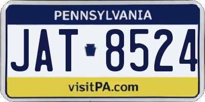 PA license plate JAT8524