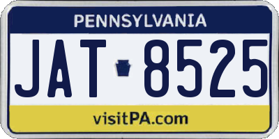 PA license plate JAT8525