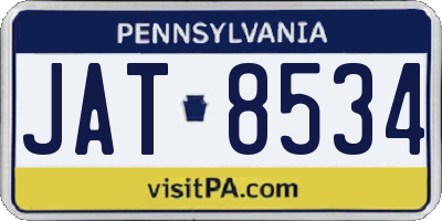 PA license plate JAT8534