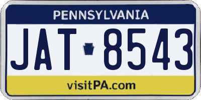 PA license plate JAT8543