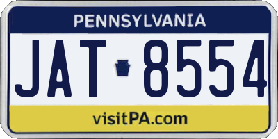 PA license plate JAT8554