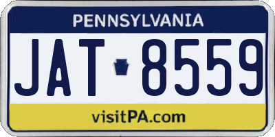 PA license plate JAT8559