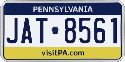 PA license plate JAT8561