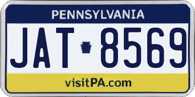 PA license plate JAT8569