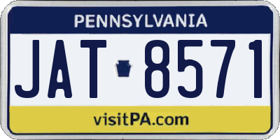 PA license plate JAT8571