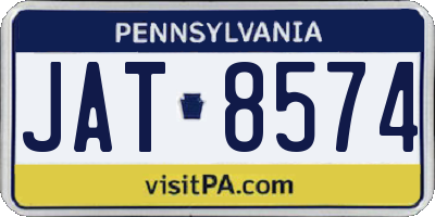 PA license plate JAT8574