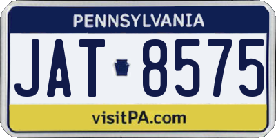 PA license plate JAT8575