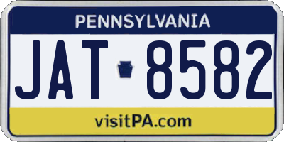 PA license plate JAT8582