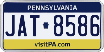 PA license plate JAT8586