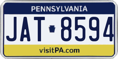 PA license plate JAT8594