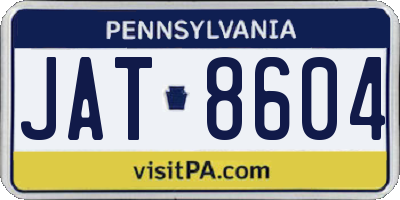 PA license plate JAT8604