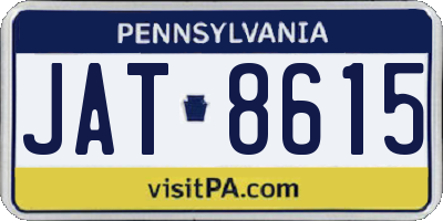 PA license plate JAT8615