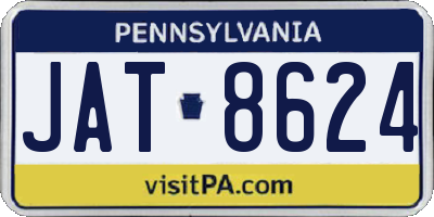 PA license plate JAT8624