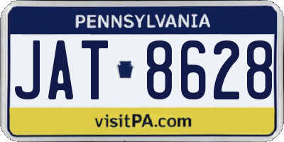 PA license plate JAT8628