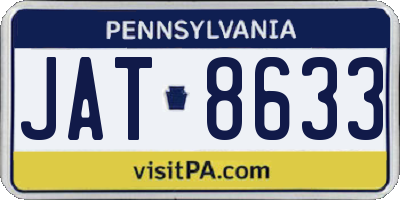 PA license plate JAT8633