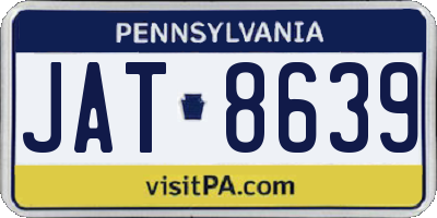 PA license plate JAT8639