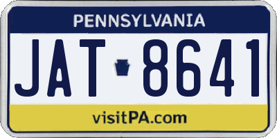 PA license plate JAT8641